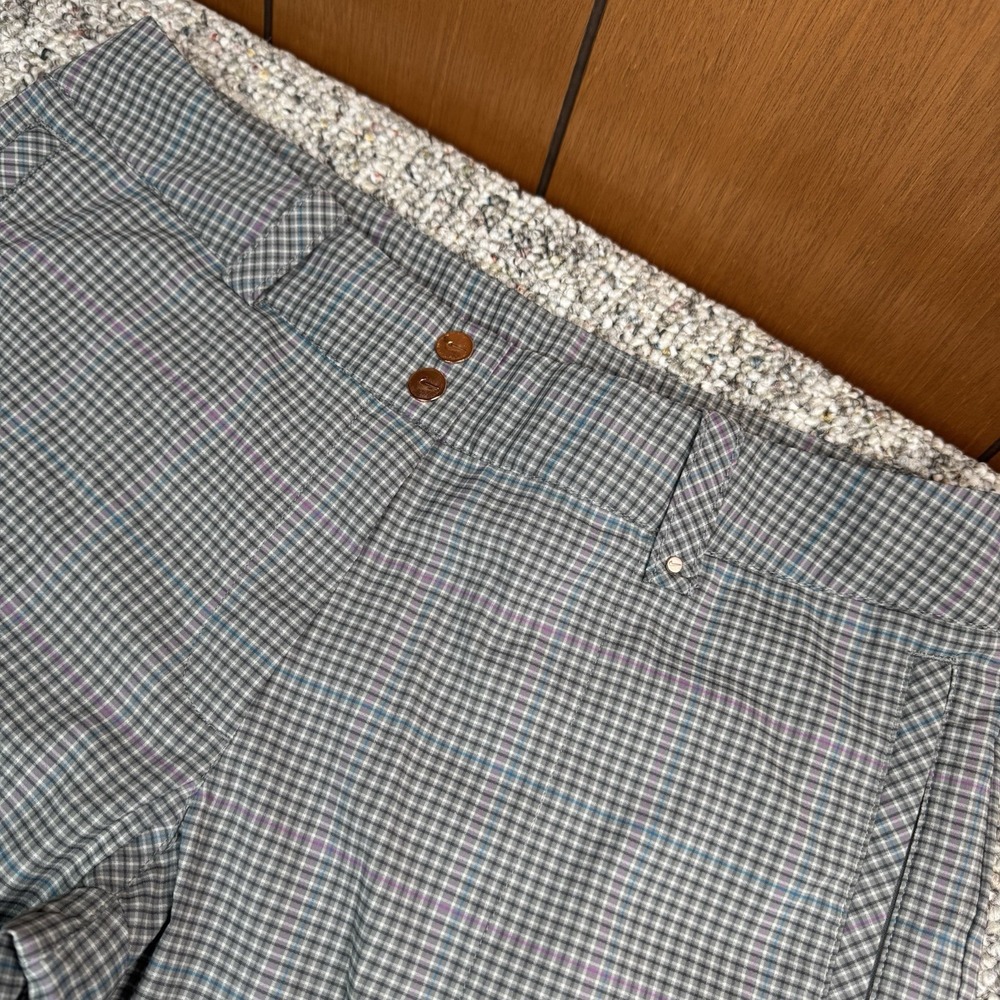 Nike Golf Pants Womens 10 Fits 33x31 Gray Blue Purple Check Dri Fit 416645-015 - Picture 2 of 12